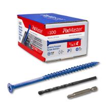 Âncoras de parafuso FixMaster 3/16 x 4 com chave de fenda e broca Âncoras de parafuso FixMaster 3/16 x 4 com chave de fenda e broca