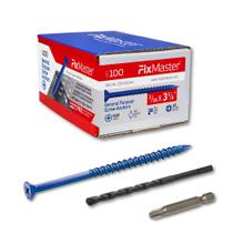 Âncoras de parafuso FixMaster 3/16 x 9,5 cm azuis com chave de fenda (100)