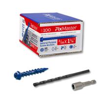 Âncoras de parafuso FixMaster Hex Head Blue Concrete 3/16 x 1-1/4 Âncoras de parafuso FixMaster Hex Head Blue Concrete 3/16 x 1-1/4