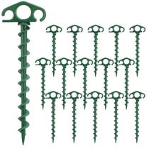 Âncoras de pregos em espiral COBARYEN Tent Stakes, 24 cm, pacote com 16 Âncoras de pregos em espiral COBARYEN Tent Stakes, 24 cm, pacote com 16