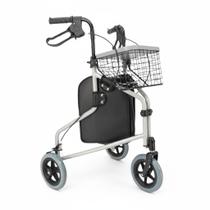 Andador 3 Rodas Com Cesto e Bolsa Para Idoso em Alumínio