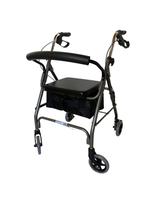 Andador 4 Rodas Alumínio Dobrável Assento Almofadado Cesto Guarda Volume Até 100kg Totalmente Dobrável Mobil Estabilidade Segurança Pintura Epóx Freio Andador 4 Rodas Alumínio Dobrável Assento Almofadado Cesto Guarda Volume Até 100kg Totalmente Dobrável Mobil Estabilidade Segurança Pintura Epóx Freio