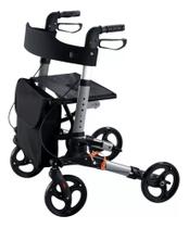 Andador Adulto Idoso 4 Rodas Dobrável Com Freio Cesta Banco Andador Adulto Idoso 4 Rodas Dobrável Com Freio Cesta Banco