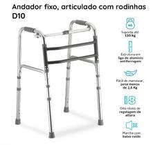 Andador Alumínio Dellamed Fixo Articulado Dobrável 130kg D10