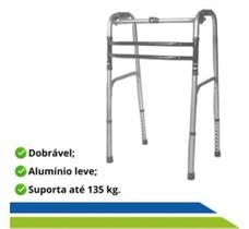 Andador Articulado Dobrável em Alumínio 3 Barras Hidrolight