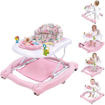 Andador Bebê Howeemo 5 em 1 - Dobrável e com Altura Ajustável (Rosa)