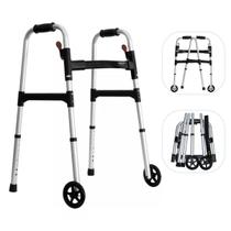 Andador com Rodas Idoso Adulto Aluminio Dobrável Ajustável Ortopédico Mercur