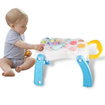 Andador de Bebê Didático Empurrar Infantil 2 em 1 Vira Mesinha Interativo Atividades Brinquedo com Luz e Som Azul Celeste - Star Baby