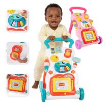 Andador De Empurrar Infantil Didático Musical Educativo Interativo Bebê Branco, Rosa