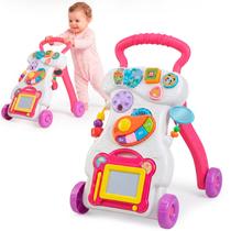 Andador De Empurrar Infantil Didático Musical Educativo Interativo Bebê Branco, Rosa Andador De Empurrar Infantil Didático Musical Educativo Interativo Bebê Branco, Rosa