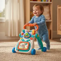 Andador de Empurrar Musical Bebê Divertido com Luz Rodinhas - Brinq Baby