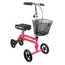 Andador de Joelheira Dobrável com Direção e Cesto Rosa Choque Andador de Joelheira Dobrável com Direção e Cesto Rosa Choque