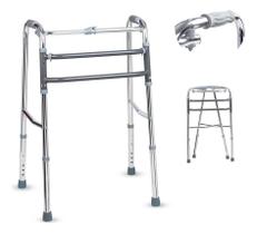Andador Dellamed D10 Suporta até 130Kg Dobrável 3 em 1 Fixo + Articulado + Móvel