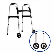 Andador Desmontável e Dobrável com Rodas Alumínio Mercur
