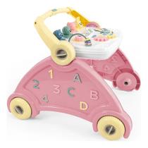Andador Didático Bebê Musical 4 Em 1 Picolor Rosa Poliplac