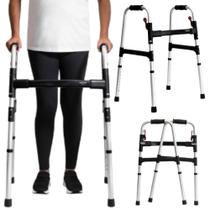 Andador Dobrável Desmontável 130kg em Alumínio Idosos Adultos Pratico Leve