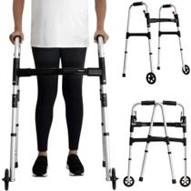 Andador Dobrável em Alumínio 130kg Adulto Idoso com Rodas Andador Dobrável em Alumínio 130kg Adulto Idoso com Rodas