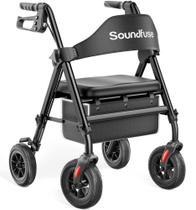 Andador Dobrável Soundfuse com Assento e Rodas de 20 cm Andador Dobrável Soundfuse com Assento e Rodas de 20 cm