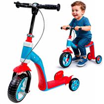 Andador E Patinete Infantil 2 Em 1 Cor Azul Brinquedo De Equilíbrio Para Bebês