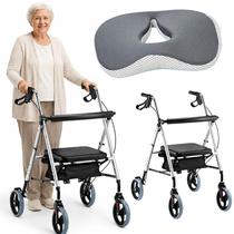 Andador Idoso Adulto Rodas Dobrável 100kg com Um Assento Cóccix 3d Alivia Dores 100kg Andador Idoso Adulto Rodas Dobrável 100kg com Um Assento Cóccix 3d Alivia Dores 100kg