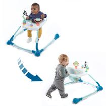 Andador Infantil 2 em 1 Kolcraft Tiny Steps Too - Com Base de Aço, Nuvens e Arco-íris