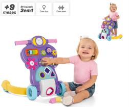 Andador Infantil Bebê Piloto Educativo 2 Em 1 Com Som E Luz - brinquedo Calesita TATETI