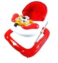 Andador infantil bebe recreativo musical ajustável até 12kg cachorro vermelho