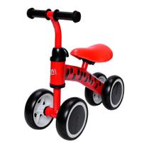 Andador Infantil Bicicleta De Equilibrio Sem Pedal 4 Rodas Zippy Toys Quadriciclo Bebê Criança 24Kg Bike Passeio Vermelho