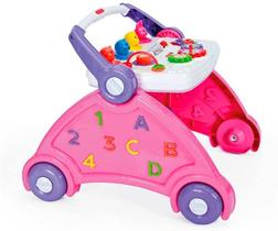 Andador Infantil Didático Rosa Brinquedo Bebê - Poliplac