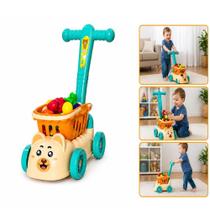 Andador infantil menino completo kit mini mercado carrinho