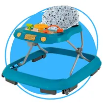 Andador Infantil Musical Disquinho Andajar Brinquedo com freio Até 12 Kg Safari ll Azul Tutti Baby