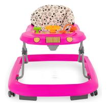 Andador Infantil Musical Disquinho Andajar Brinquedo com freio Até 12 Kg Safari ll Rosa Tutti Baby