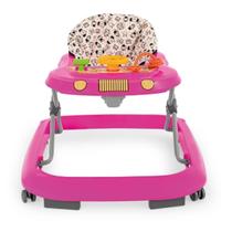 Andador Infantil Safari Tutti Baby Rosa com Regulagem e Brinquedos