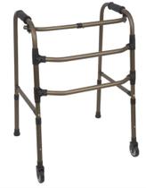 Andador p/ Adulto / Idoso 3 Barras Articulado c/ Rodas em Alumínio Bronze - Dobrável da Sequencial Andador p/ Adulto / Idoso 3 Barras Articulado c/ Rodas em Alumínio Bronze - Dobrável da Sequencial