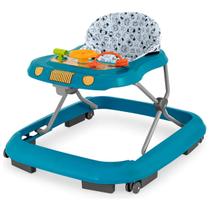 Andador Para Bebê Infantil Musical com Regulagem e Assento Acolchoado Safari II Azul - Tutti Baby