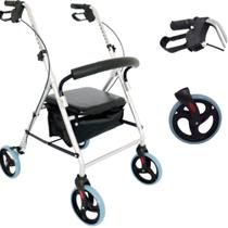 Andador para Idoso Adulto com Rodas Ortopédico Dobrável 100kg D12 Dellamed Andador para Idoso Adulto com Rodas Ortopédico Dobrável 100kg D12 Dellamed