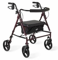 Andador Rollator Bariátrico de Aço Medline Vinho 500 kg Andador Rollator Bariátrico de Aço Medline Vinho 500 kg