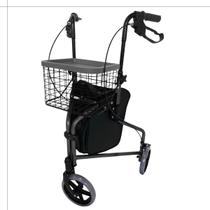 Andador Triciclo Com Freios Cesta e Bolsa Compacto