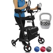 Andador Vertical Vive Mobility com Assento - Rollator Dobrável de Serviço Pesado para Idosos (300lb)