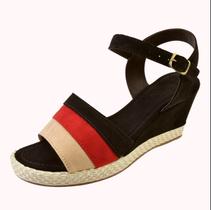 andalia Feminina Anabela Corda Plataforma Confortavel