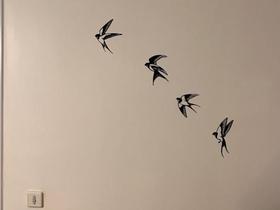 Andorinha Passaros Decoração Parede Cor:Amarelo