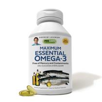 ANDREW LESSMAN Maximum Essential Omega-3 Unflavored 60 Softgels - Óleos Ómega-3 Ultra-Puros e de Alta Potência. DHA alto, sem dor de estômago, sem contaminantes, sem mercúrio. Pequenas cápsulas gelatinosas fáceis de engolir