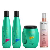 Aneethun Cachos System Kit Shampoo Condicionador Máscara e Blend SOS Fluído Reconstrutor 210ml
