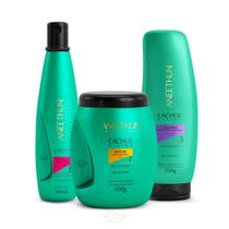 Aneethun Cachos System Shampoo Low Poo, Máscara e Gelatina