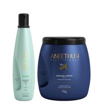 Aneethun Detox System Kit Shampoo Refresh e Linha A Máscara Capilar 500g