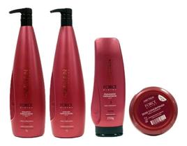 Aneethun Force - Shampoo 1l + Mascara 1l + Finalizador 250g + Dose Unica 25g