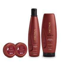 Aneethun Force System - Kit Shampoo 300ml + Máscara 250ml + 2 Dose Concentrada 25g