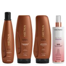 Aneethun Kera System Kit Shampoo Recondicionador Finalizador e Blend SOS Fluído Reconstrutor 210ml Aneethun Kera System Kit Shampoo Recondicionador Finalizador e Blend SOS Fluído Reconstrutor 210ml