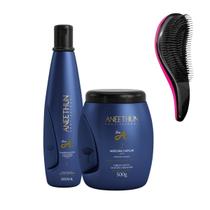 Aneethun Kit de Hidratação Linha A Shampoo 300ml Máscara 500g e Escova