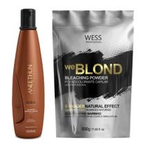 Aneethun Shampoo Kera System 300ml +Wess Pó Descolorante500g